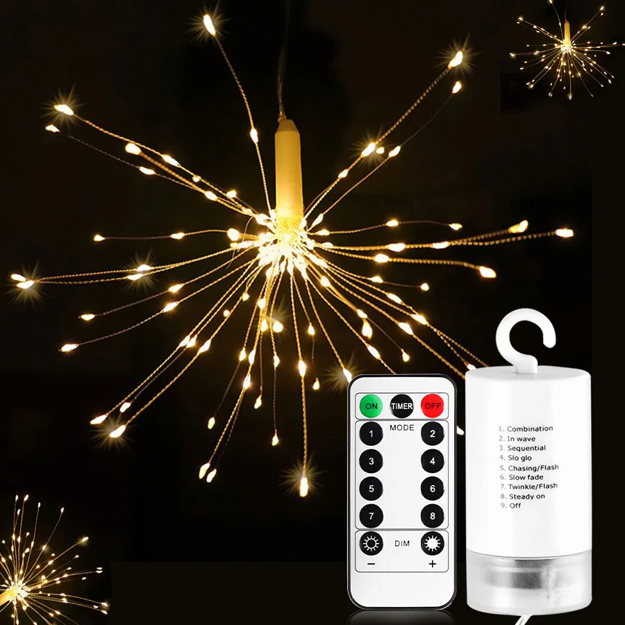 LED String Lights Garland Battery Powered Fireworks String Fairy Light