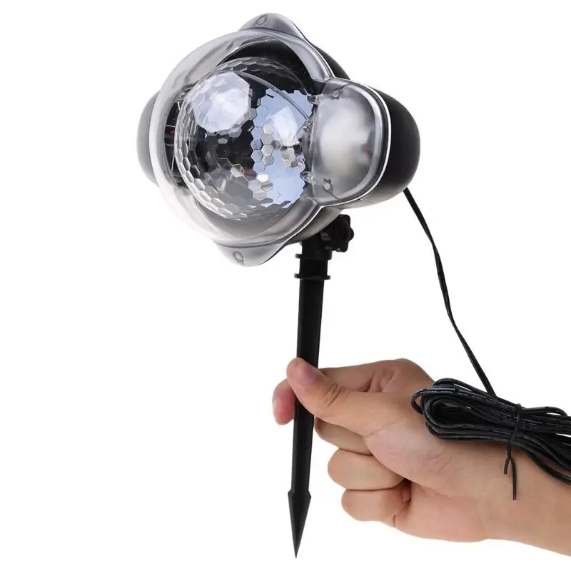 

US/EU plug Waterproof LED Stage Light Snowfall Rotating Spotlight Laser Projection Lamp