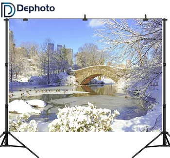

Dephoto Photography Backdrop Snow Manhattan central park Christmas Background for photo studio new design camera fotografica