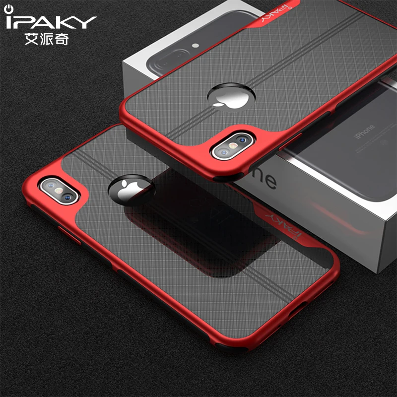 

iPaky Brand For Apple iPhone X Case Luxury Plating PC Frame Transparent Clear Soft Back Cover For iPhone 7 8 6s Plus Phone Cases