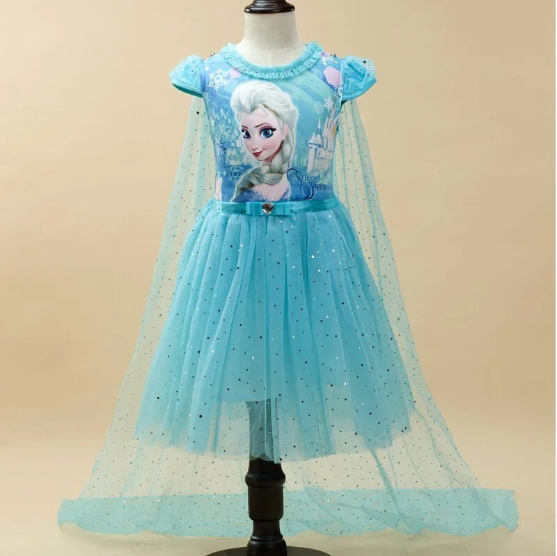 Disney Frozen новые костюмы для детей Эльза партия костюм Эльзы jurk vestido de festa fantasias infantis para menina disfraz princesa