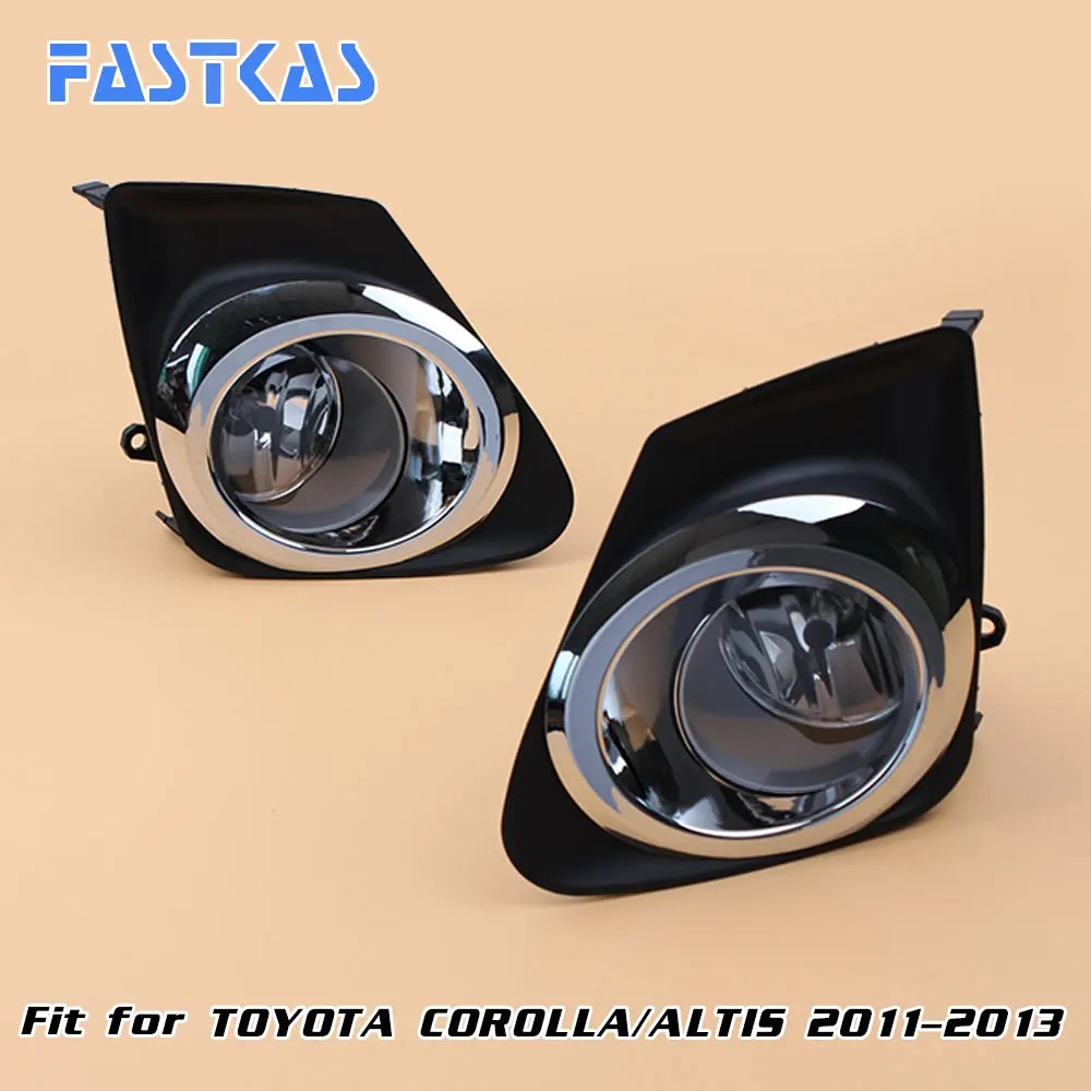 

12v Car Fog Light Assembly for Toyota Corolla/Altis 2011-2013 chrom Front Left and Right set Fog Light Lamp with Harness Relay