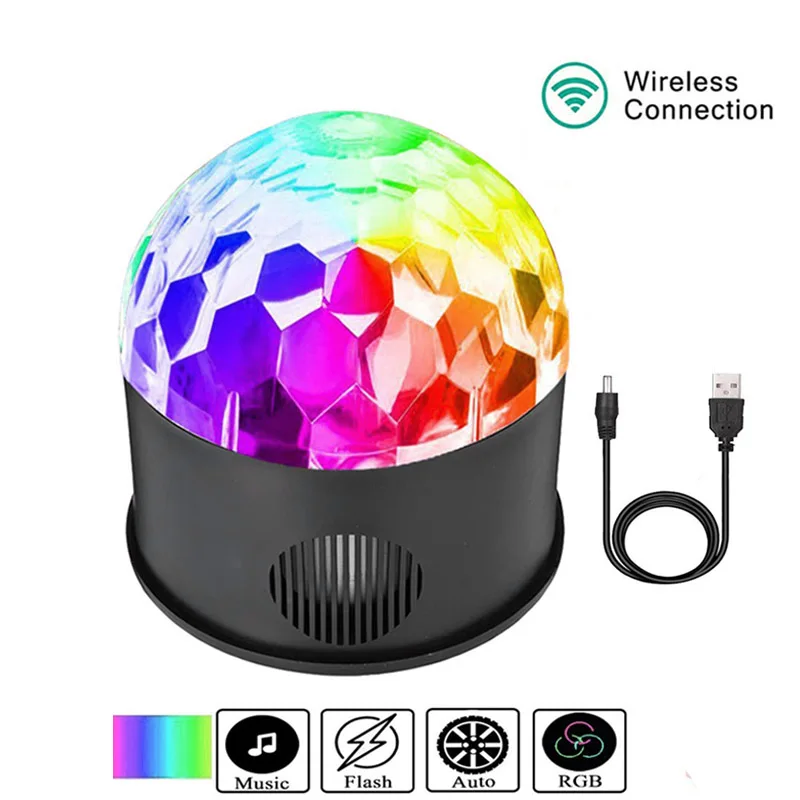 RGB Bluetooth Дискотека волшебный хрустальный шар светодиодный этап эффект освещения лампы 9 W USB DJ DMX вечерние дистанционное управление звуковой