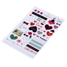 Creative Colorful Children Stickers Toys Decor DIY Scrapbooking Cartoon Love Heart Sticker Toy for Kids