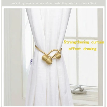 

New Ball Magnetic Curtain Buckle Holder Tieback Clips Home Window Accessories US