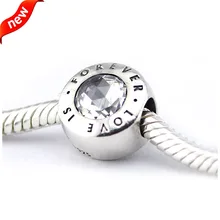 Подходит для браслетов Pandora Love Is Forever с прозрачными фианитами серебряные бусины 925 пробы