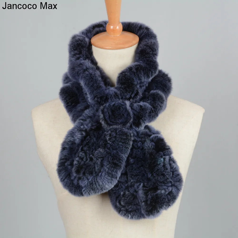 Jancoco Max Новое поступление толстый теплый Настоящий мех кролика шарф весна осень зима шейный платок мягкая Муфельная S7119