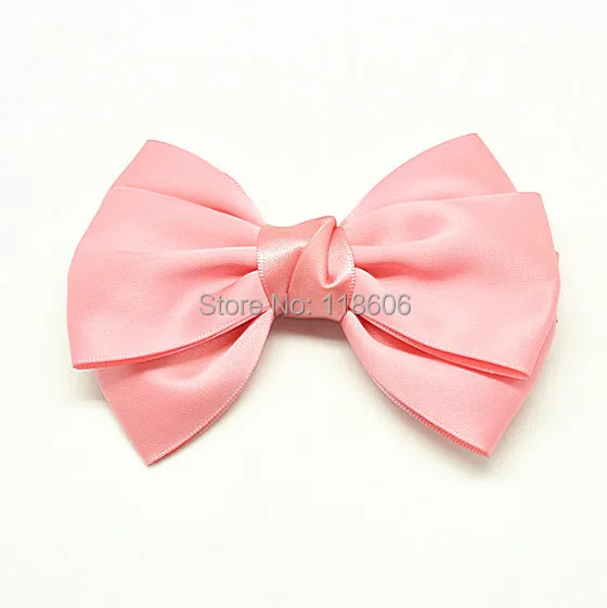 100pcs 4inch Pink Fashion Ribbon Triple Bow knots Head Ornament For Lady Free Shippingin Women