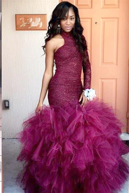 purple black prom dress
