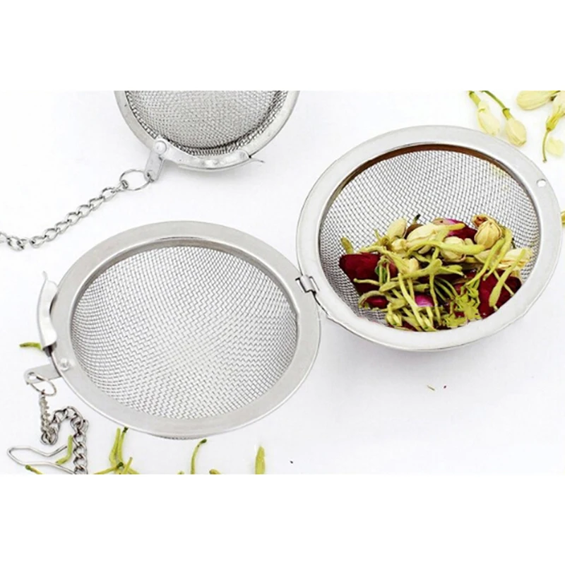 

Essential Stainless Steel Sphere Locking Spice Tea Ball Strainer Mesh Infuser Tea Filter Kitchen Accessories