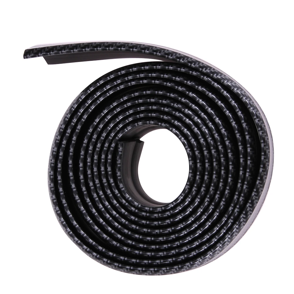Bumper Lip Bumper Strip Bumper Lip Decoration Tirol Soft Carbon Fiber Car Rubber Bumper Strip Outside Bumper Front Lip 60/65mm Width 2.5m length
