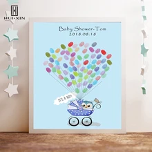 Изготовление на заказ DIY отпечаток пальцев Подпись Гостевая книга Сова в машину для маленьких мальчиков и девочек душ Крещение День рождения украшения