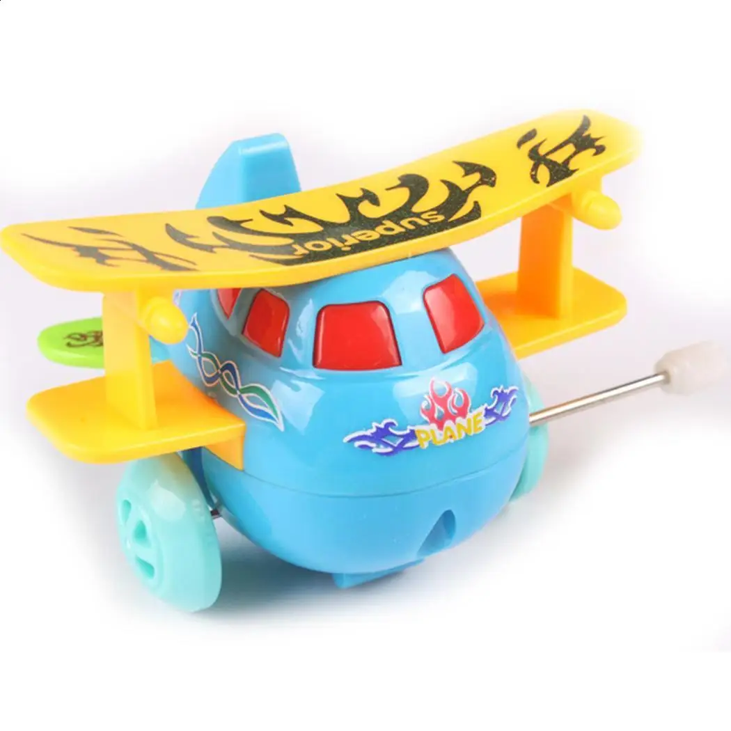 Somersault Cartoon Aircraft Clockwork Toy Mini Wind Up Kids Educational