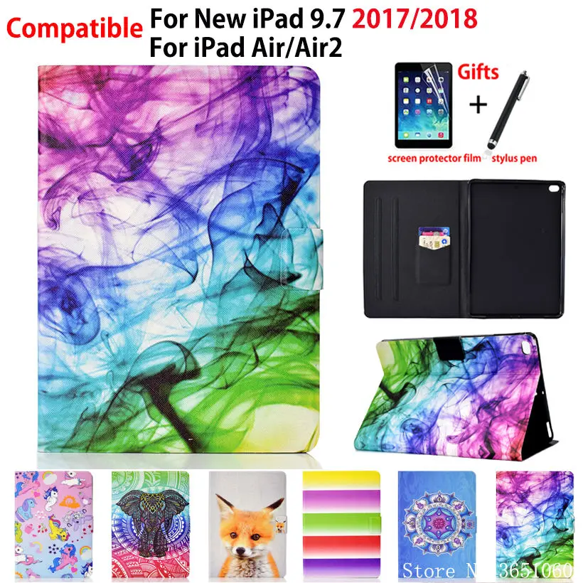 Модная чехол для Apple iPad 9,7 "2018 2017 6th 5th поколения A1893 A1954 чехол для iPad Air 1 2 принципиально из искусственной кожи основа + подарок