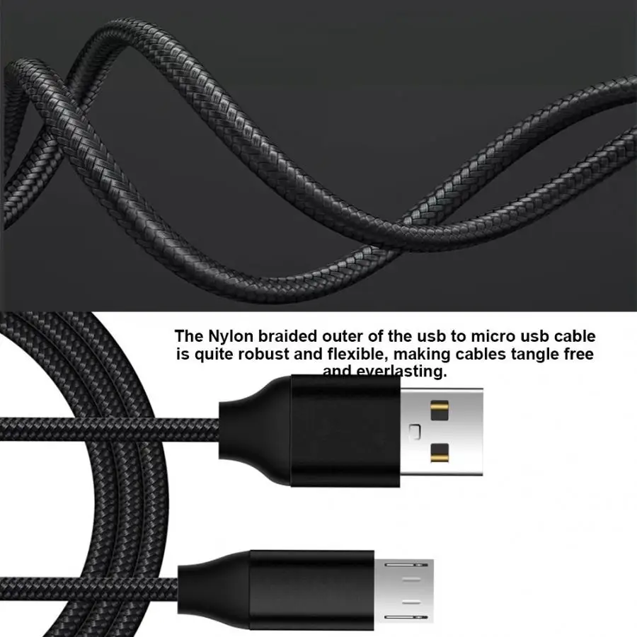 USB кабель удлинитель 2 м Micro USB кабель питания плетеный кабель для передачи данных быстрое зарядное устройство кабель для samsung Xiaomi Android Mini usb