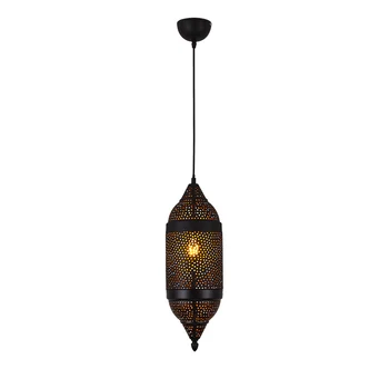 

Industrial vintage pendant light fixtures new design iron black hollow carved pendant lamp dining room loft hotel lights