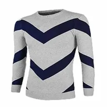 Модный Дизайн Для мужчин персональный в широкую полоску Стиль одежда Топы корректирующие Повседневное с длинным рукавом Круглый Средства ухода за кожей шеи свитер 2 цвета