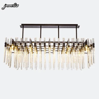 

jmmxiuz Rectangular crystal chandelier modern AC110V 240V chandelier home chandeliers hotel lights length 125cm