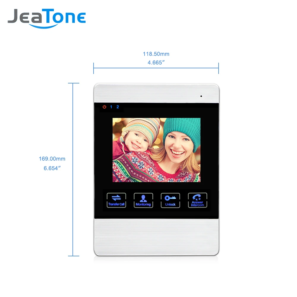 Видеодомофон JeaTone 4 дюймовый дверной звонок система внутренней связи 1200TVL