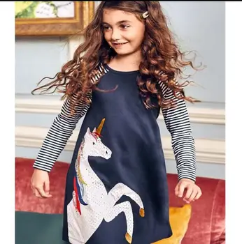 

2018 ins foreign trade spring new European and American children's clothing children's cartoon girl dress