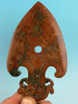 

CHINESE FOLK Old Jade carving type sword Jade coin A6