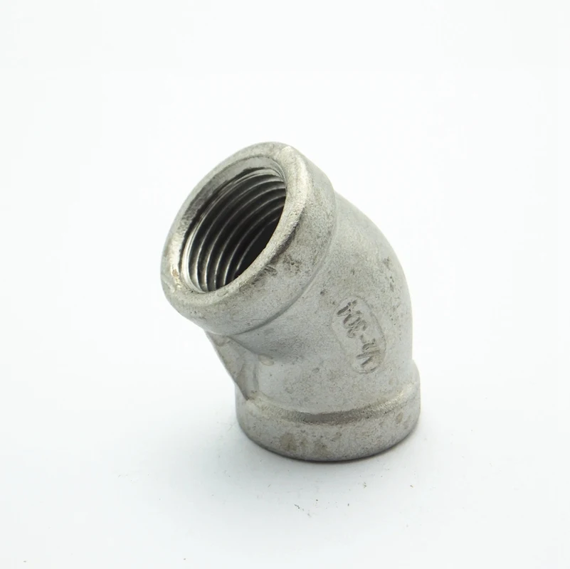 

1/2" BSP Female 304 Stainless Steel 45 Degree Elbow Threaded Pipe Fitting Connector For Water Oil Air
