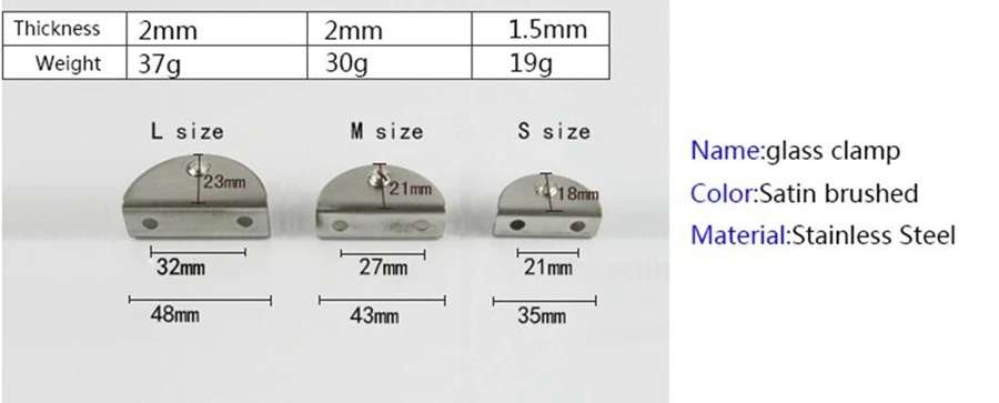 13002P-3 glass clips