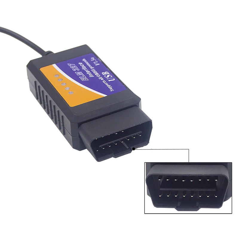 Диагностический сканер ELM327 USB интерфейс OBD2 диагностический инструмент без чипа