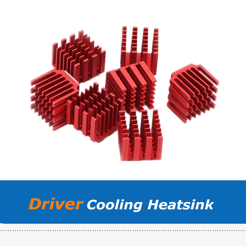 

10pcs 3D Printer Parts Red Aluminum Alloy Raditor Heatsink, TMC2100/TMC2208/TMC2130 Driver Heat Dissipation Cooling Fin