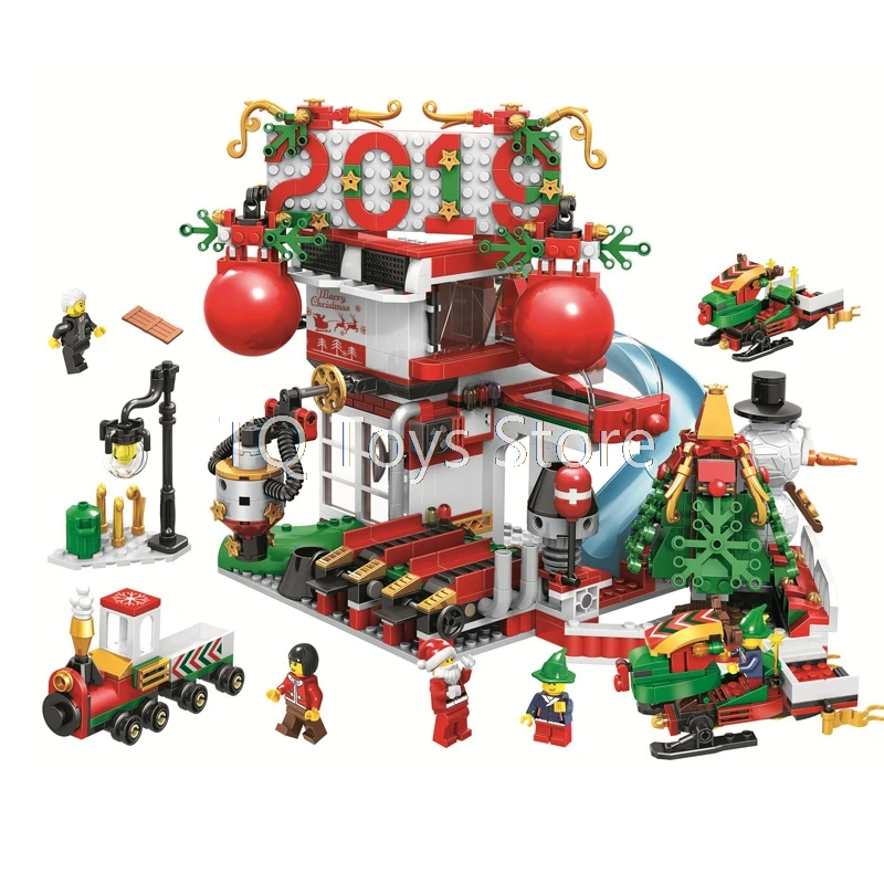 

Bela 904pcs Legoing Christmas Playground Amusement Park Building Block Diy Kids Toys Santa Claus Brick Set Gift