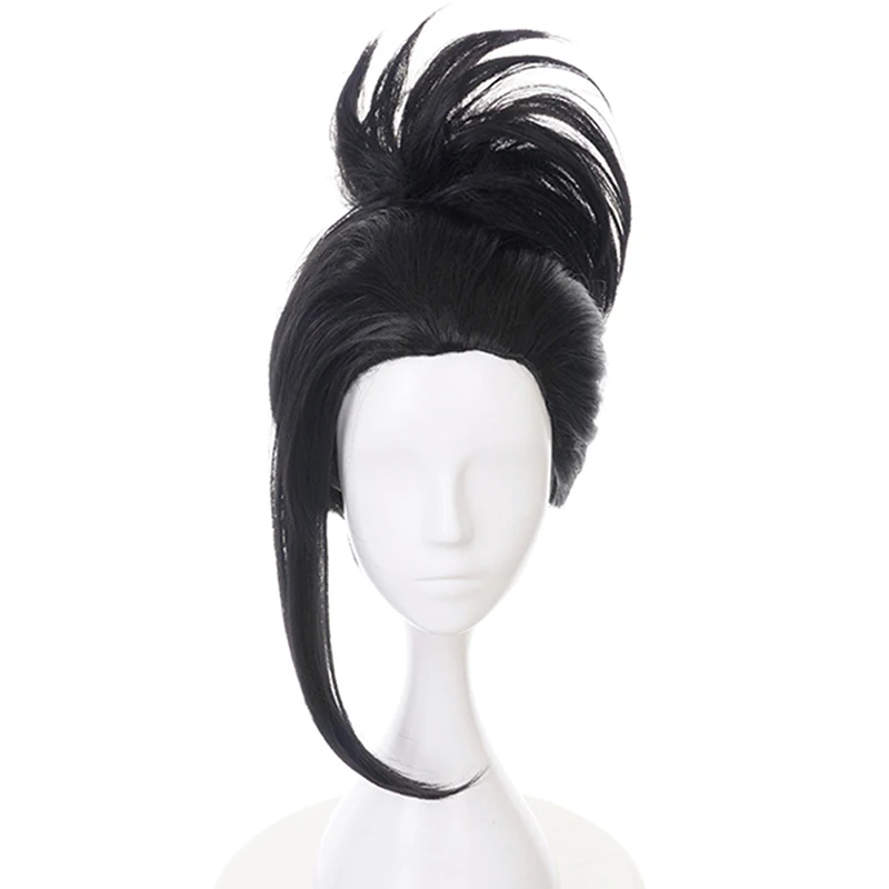 

Hair Cap+My Hero Academia Momo Yaoyorozu Short Black Ponytail Synthetic Cosplay Wig For Women Cosplay Costume