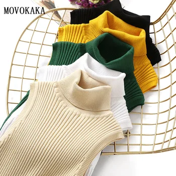 

New Sexy Sleeveless Sweater Female Tank turtleneck Sweater Women Pullover slim Sweater Women Winter Pullovers Women Jumper Tanks