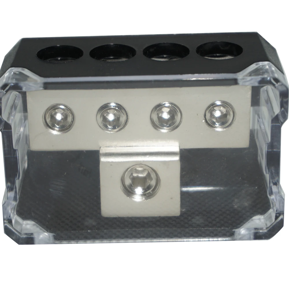 

Professional Car Audio Speaker Power Line Distribution Device Power Ground Distribution Block 1*2GA In and 4*4GA Out