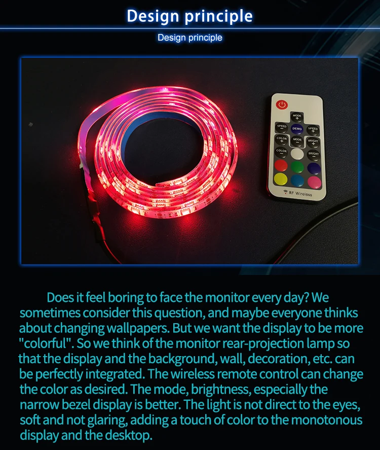 Imported RGB lamp beads Epoxy board waterproof level IP60 wireless remote control  TV background light LDE Light strip