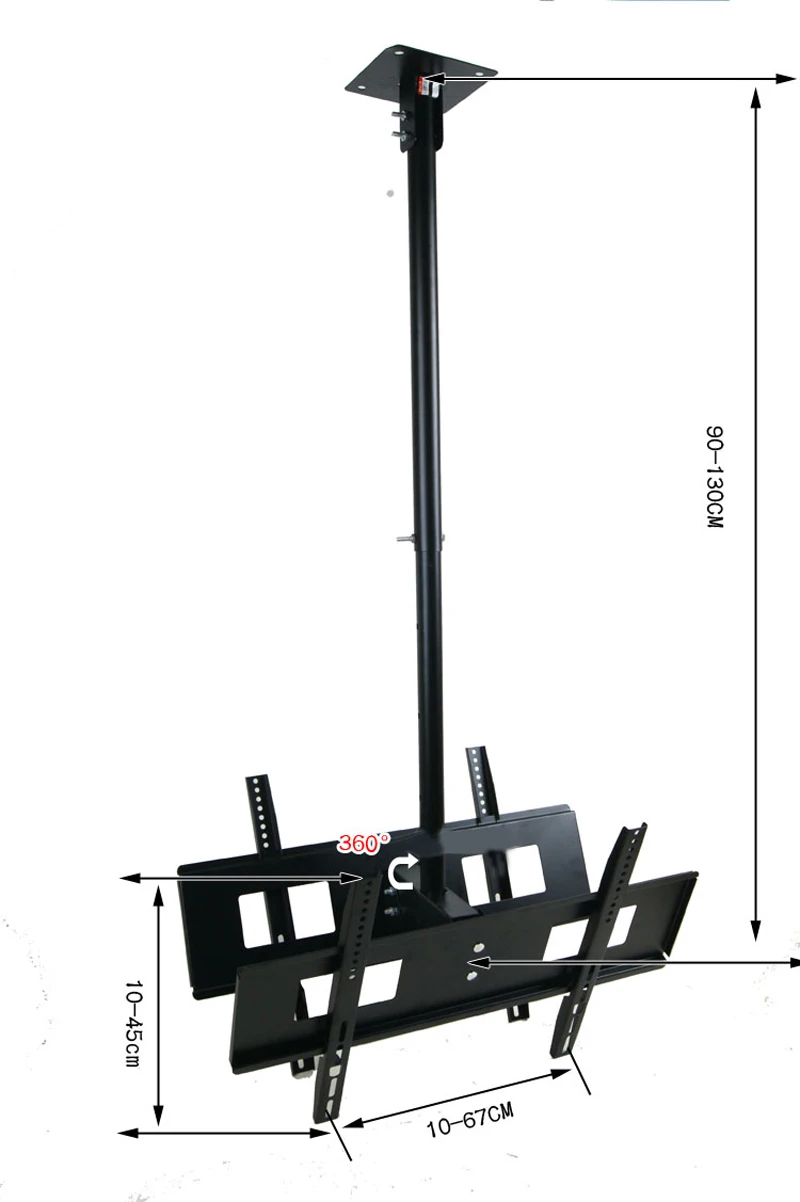 Us 32 02 18 Off 30 65 Inch Dual Screen Led Lcd Tv Ceiling Mount Free Lifting 90 130cm 360 Swivel Max Vesa 45 67cm Double Tv Bracket Hanger In Tv