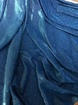 

New design african lace fabric high quality glitter sequins French tulle lace fabric with sequins For Wedding dress