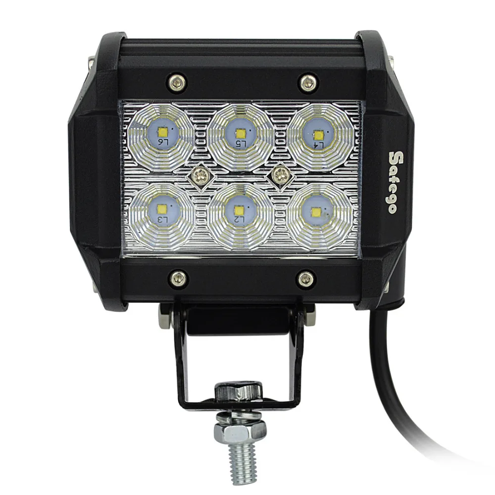 Safego 12V LED Tractor 18W Led Work Light Bar 18W Offroad Light Bar 4X4