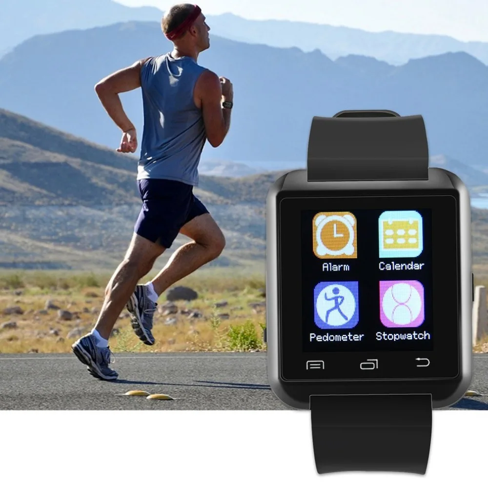

Bluetooth V3.0 + EDR Smart Watch For iPhone iOS Android Steel + Silicon Sports Smart Wristband 1.48" TFT LCD Display