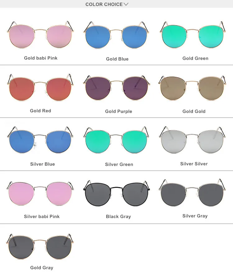 Mirror Round Sunglasses Men Women7