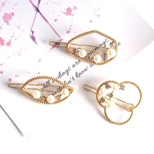 3 шт., заколка для волос с жемчугом для девочек, металлическая Хрустальная заколка для волос заколки-пряжки, головные уборы, заколки для волос для свадьбы, Женский инструмент для укладки волос