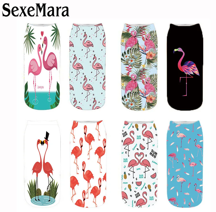 

SexeMara New Cute Women Ankle Socks Animal Swan 3D Printing Women Men Cotton Sock Fashion Unisex Casual Sock 6QRVB167