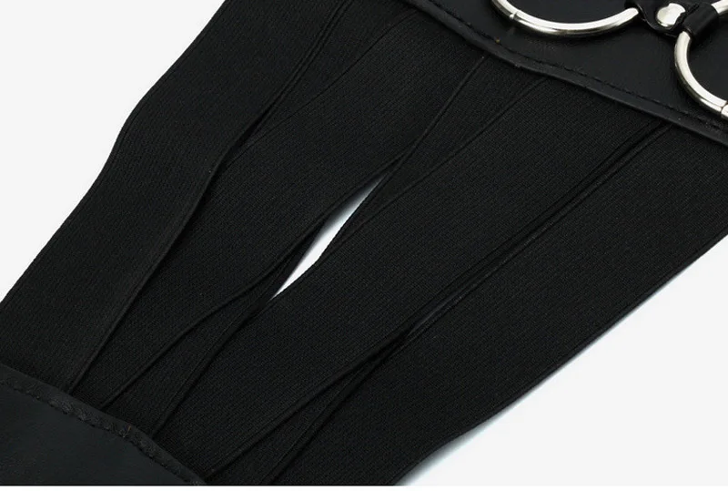 Модные женские черные кушаки корсет пояс из искусственной кожи+ душевная молния повязка Горячая эластичная Cincher широкий пояс