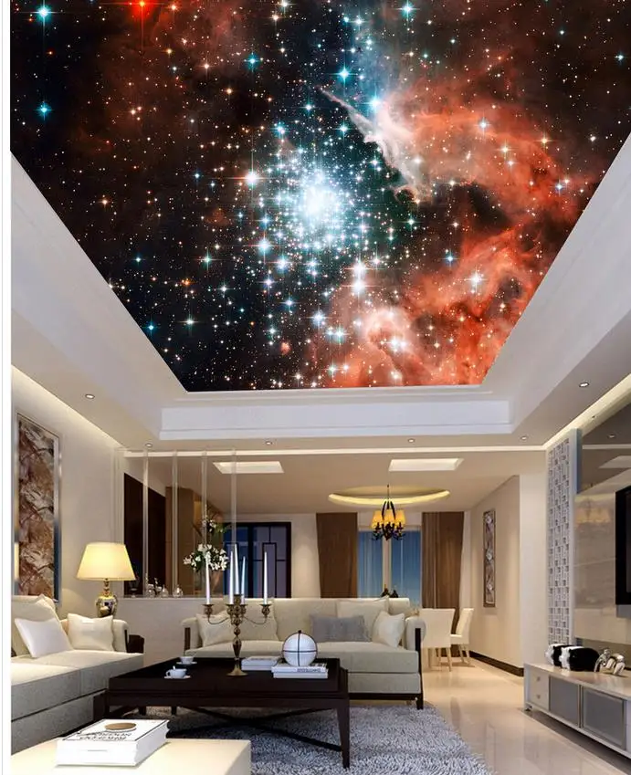 

Star sky ceiling clouds 3d wallpaper modern for living room murals ceiling Home Decoration wallpaper 3d mural