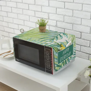 

Printed Cotton Linen Fabric Microwave Oven Dust Cover Storage Bags European Style Anti-oil Microwave Oven Protective Cover FC112