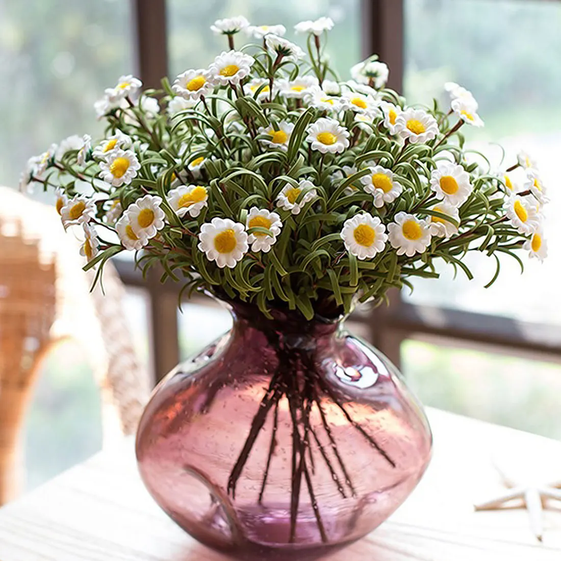 

Gift Box Artificial Plants 8 Heads/Branch Colorful Artificial Flowers Silk Daisy Fake flores for Birthday Party Decorations