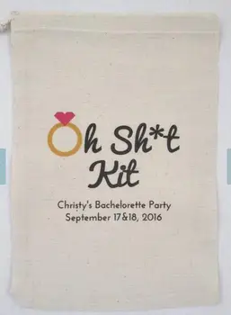 

custom Bachelorette Hangover recovery Emergency Survival Kit wedding favor gift bags bridal shower party Candy pouches