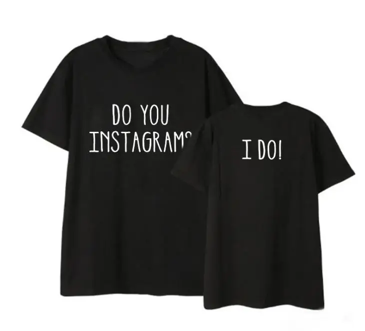 

Kpop girl's generation taeyeon same do you instagram i do printing o neck t shirt for summer unisex short sleeve t-shirt