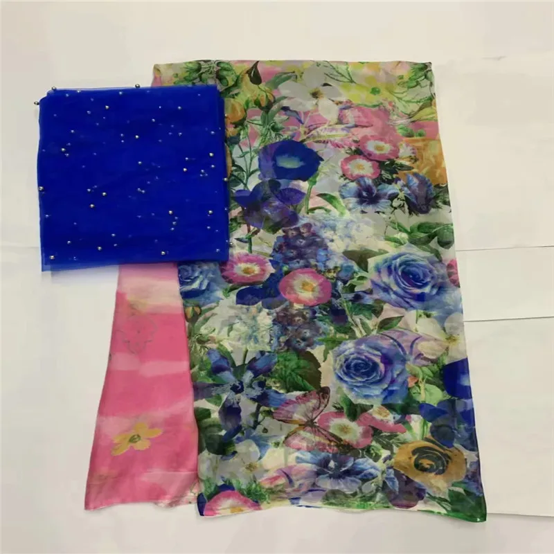 

African silk Burnt-out flannel velvet fabric perspective silk fabric for dress clothing silk velvet fabric silk cloth LXE041310