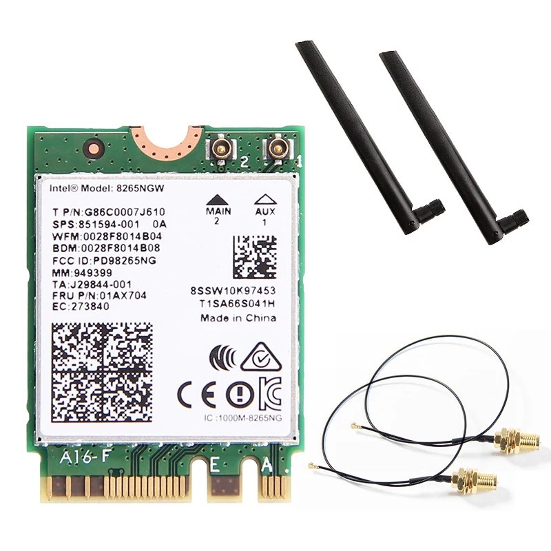 Новый двухдиапазонный Wlan для Intel 8265Ngw беспроводной-Ac 8265 Ngff 867 Мбит/с Wifi Mu-Mimo 802.11Ac Wi-Fi + Bluetooth 4,2 карта для Windows