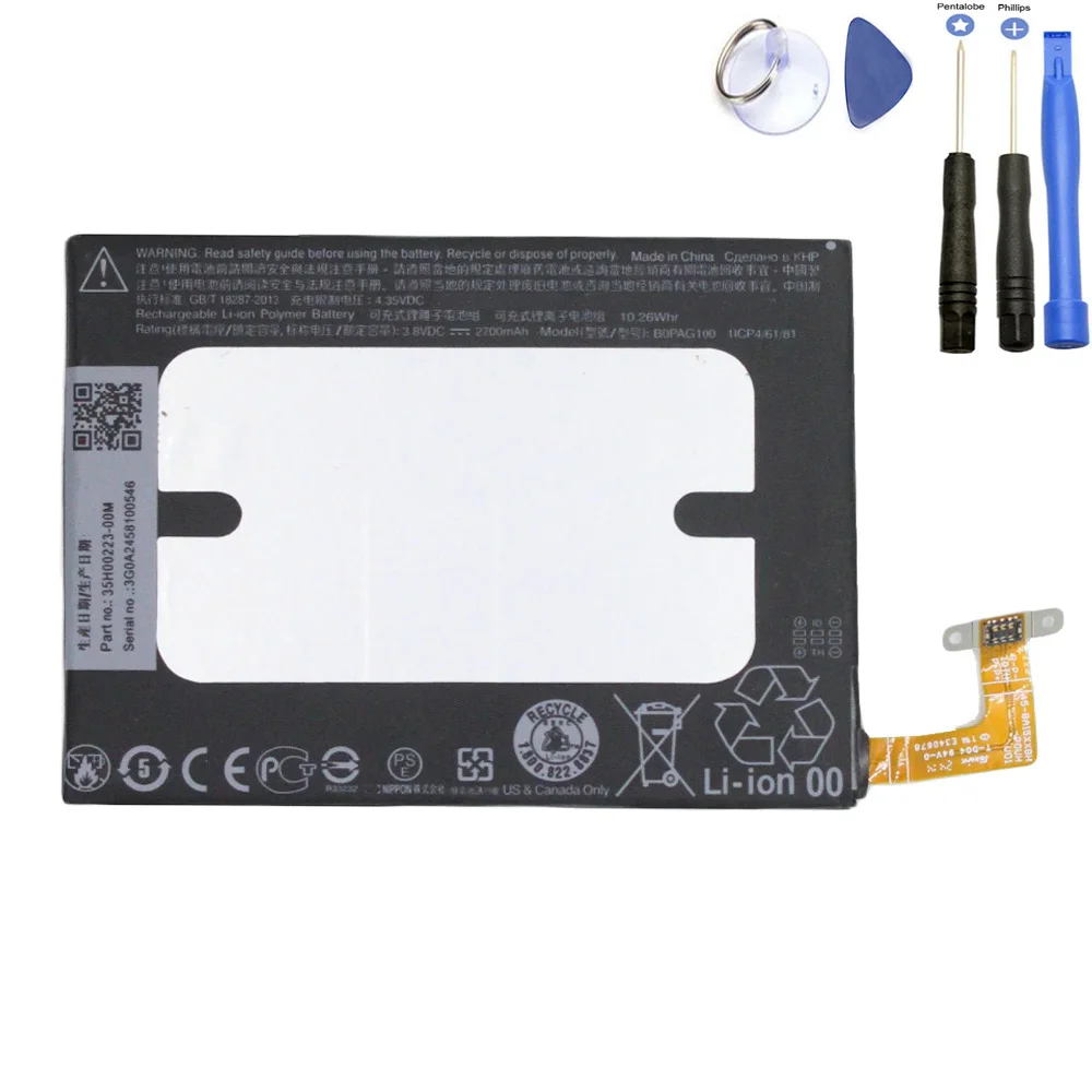 

2700mAh B0PAG100 BOPAG100 Replacement Battery For HTC Butterfly 2 2J B810X HTL23 Batterie Bateria with tools